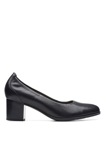 CLARKS Loken Step Black Leather Formal Women Shoes