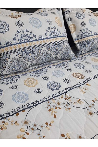 Pınarçeyiz Pınar Çeyiz Quilted double bedspread set 3 pieces