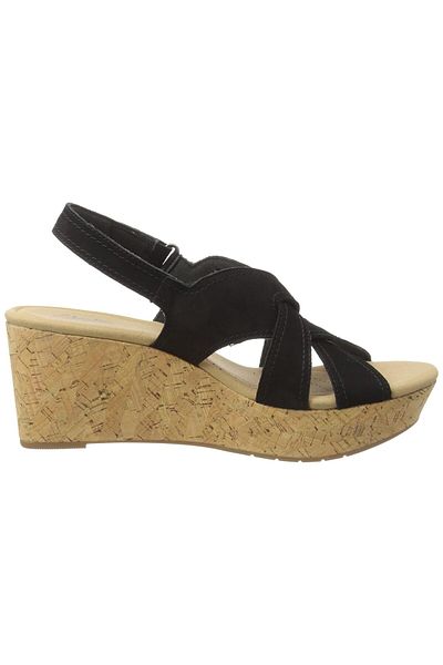 CLARKS Rose Erin Navy Nubuck CASUAL WOMEN SANDALS