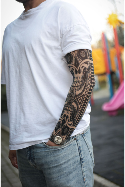 SWANKYSOCKS Giyilebilir  Skull Eyes Kol Dövmesi 3D Baskılı Tattoo