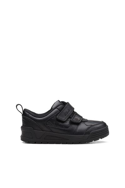 CLARKS Palmer Mist K Black Leather SHOES JUNIOR BOYS