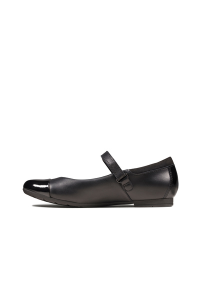 CLARKS Scala Gem K Black Leather SHOES JUNIOR GIRLS