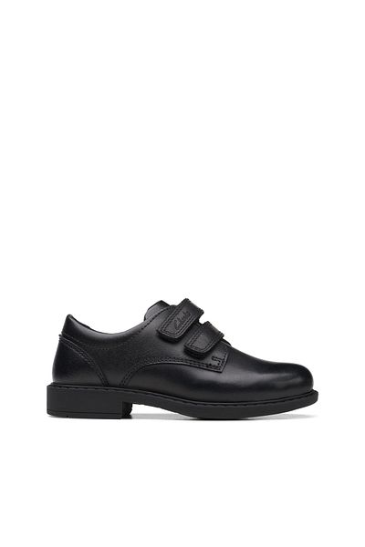 CLARKS Scala Pace K Black Leather SHOES JUNIOR BOYS
