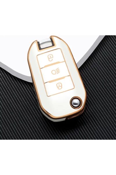 emii auto spare parts Peugeot 3008 208 308 508 Rifter Citroen C4 C4l Cactus C3 C6 C8 Key Case White/gold