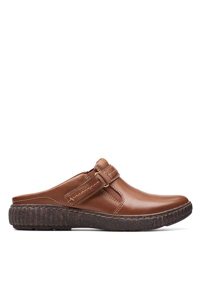 CLARKS Caroline May Dark Tan Lea CASUAL WOMEN SHOES