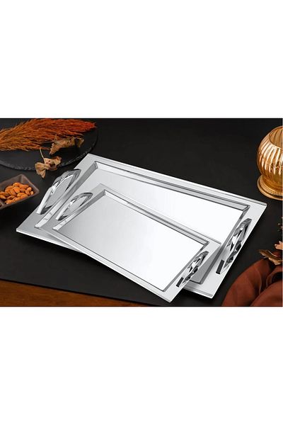 ÖzSa Home Tiamo Auger 2-Piece Catering Tea and Coffee Tray 18/10 Stainless Steel
