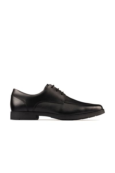 CLARKS Scala Step Y Black Leather SHOES TEEN BOYS