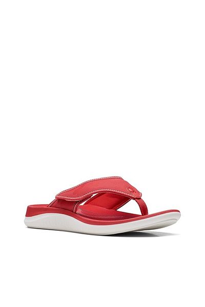 CLARKS Glide Post 2 Cherry Red CASUAL WOMEN SANDALS