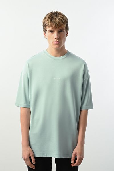 İLKCET MODA Ανδρικό μπλουζάκι Oversize με στάμπα μπροστά