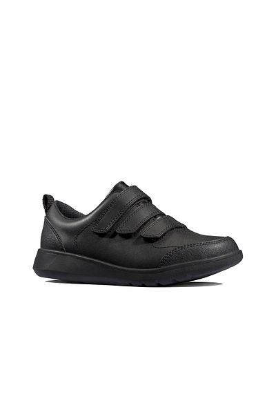 CLARKS Scape Sky Y Black Leather SHOES TEEN BOYS