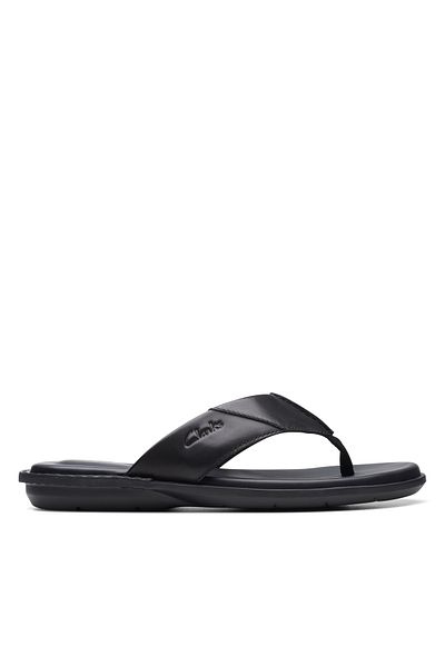 CLARKS Penryn Post Black Leather CASUAL MENS SANDALS