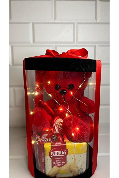 İSC HOME Ledli, Çikolatalı, Kırmızı Orta Boy Ayıcıklı, Sevgililer Günü, Özel ...