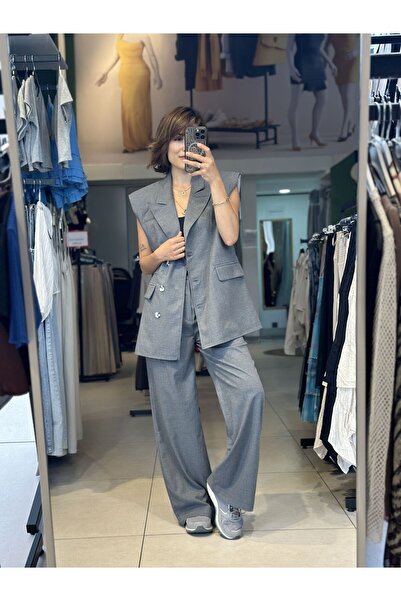 İstanbul Gray Vest and Trousers Set - S