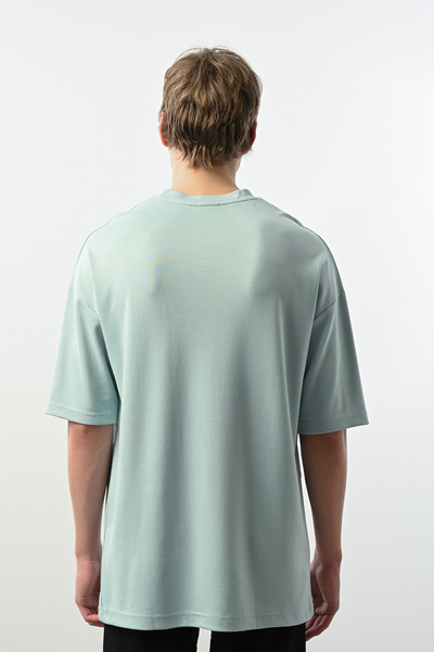 İLKCET MODA Оверсайз чоловіча футболка з принтом спереду