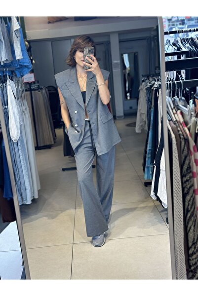 İstanbul Gray Vest and Trousers Set - S