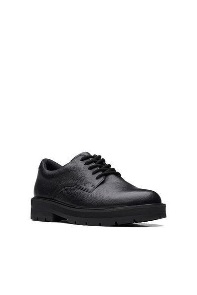 CLARKS Prague Lace Y. Black Leather SHOES TEEN GIRLS