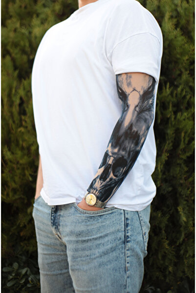 SWANKYSOCKS Giyilebilir Kurukafa ve Kartal Kol Dövmesi 3D Baskılı Tattoo