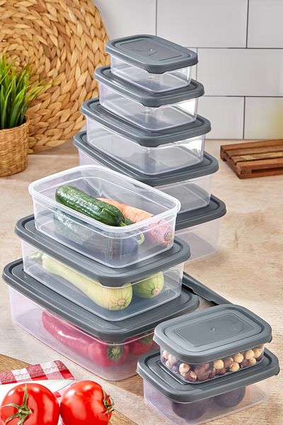 MHK Prime Glowart 5-Piece Leakproof Airproof Refrigerator Organizer & Storage Container Rectangular