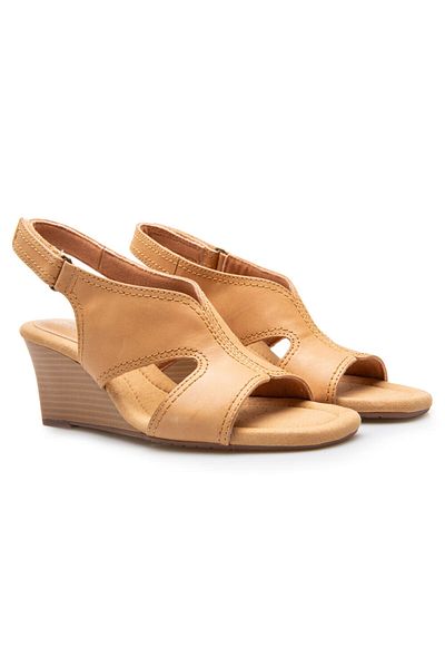 CLARKS Kyarra Aster Light Tan Lea CASUAL WOMEN SANDALS