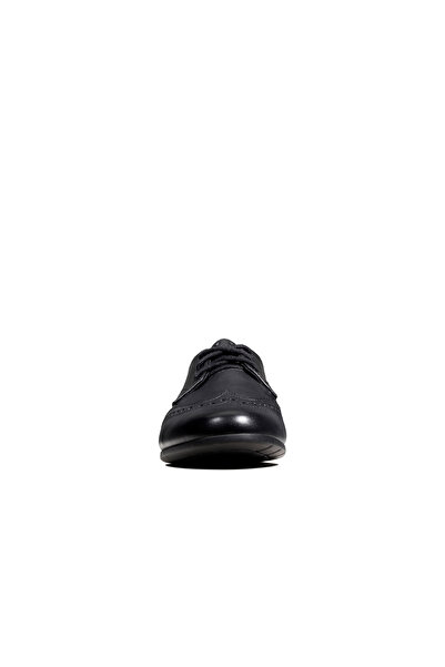CLARKS Scala Lace K Black Leather SHOES JUNIOR GIRLS