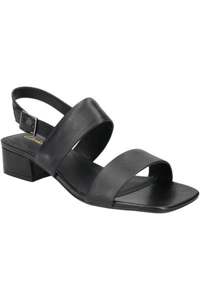 CLARKS Seren25 Strap Black Leather CASUAL WOMEN SANDALS