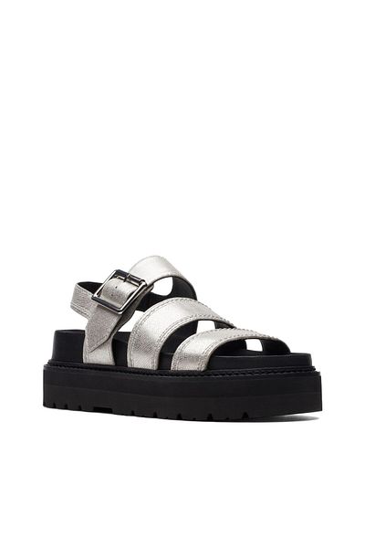 CLARKS Orianna Over Silver Metallic CASUAL WOMEN SANDALS
