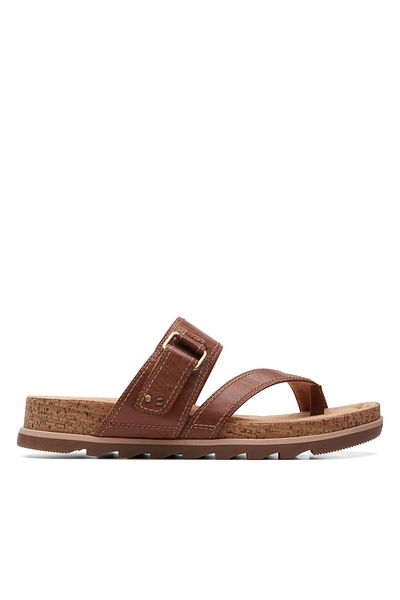 CLARKS Yacht Beach Tan Leather CASUAL WOMEN SANDALS