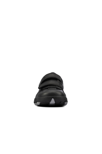 CLARKS Rex Stride T Black Leather SHOES JUNIOR BOYS