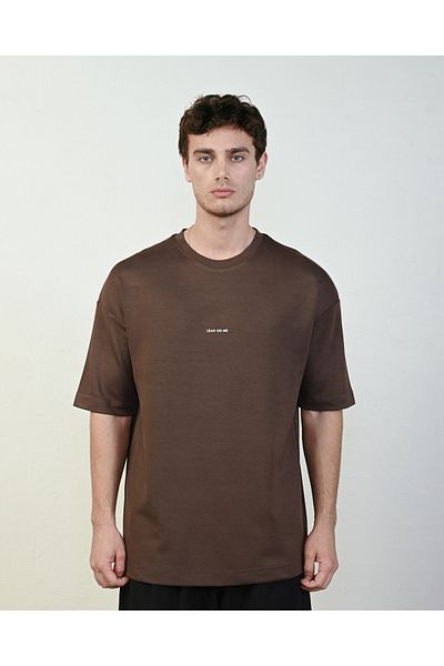 İLKCET MODA Ανδρικό μπλουζάκι Oversize με στάμπα μπροστά