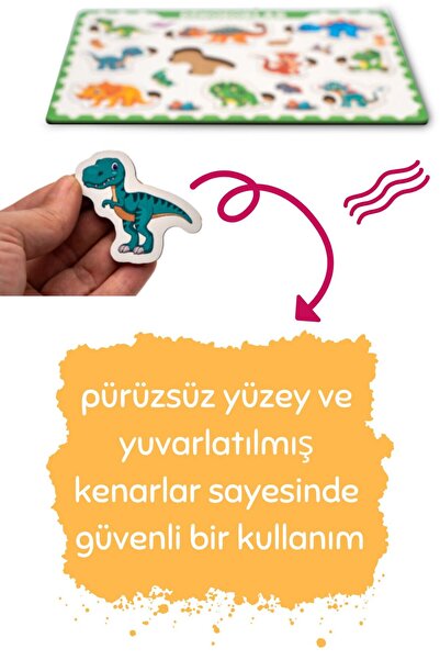 Hopiers Montessori Frame 3 Bultak Ahşap Puzzle Seti / Eğitici ve Zeka Geliştirici Oyuncak