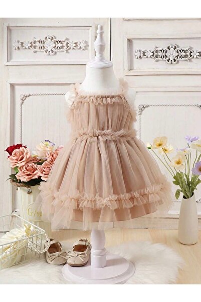INDRESS Kız Bebek Kız Çocuk Büzgü Detaylı Elbise