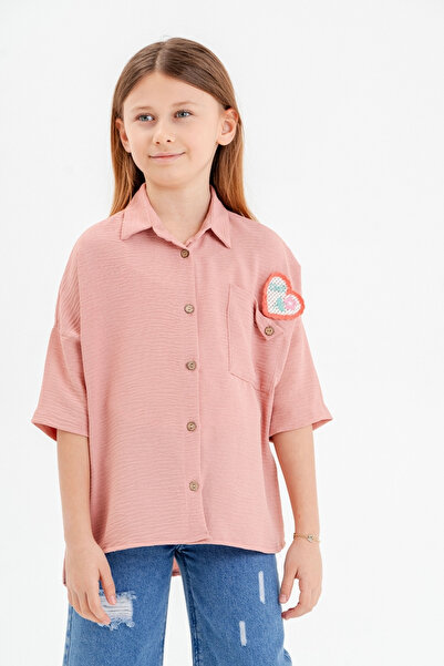 GİYİCEM TEKSTİL Κοριτσίστικο πουκάμισο με λεπτομέρεια τσέπης 3120