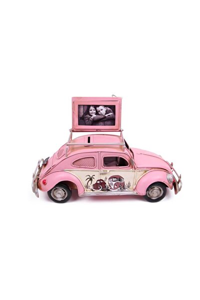 Genel Markalar Dekoratif Metal Araba Çerçeveli Kumbaralı Biblo