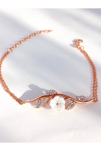 KESKİN GÜMÜŞ 18 Ayar Altın Kaplama Beyaz Manolya Çiçeği Gold Tasarım Kadın Gü...