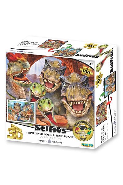 Prime 3D Dual Color Dinosaur Puzzle - Selfie 100 Pieces 15037