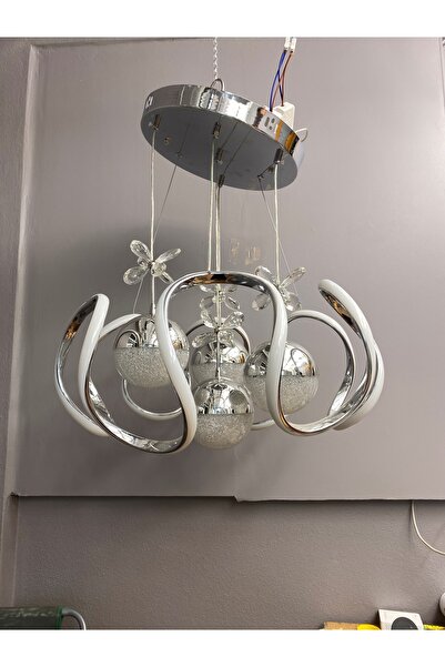 Zeya Lighting Yüksek Aydınlatmalı Bulut Model Krom kaplama 4 toplu sarkıt modern 3 renk led avize