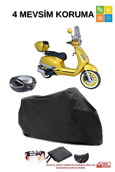 AutoEN ARORA SAFARİ 125 ARKA ÇANTA UYUMLU SU GEÇİRMEZ SİYAH MOTOSİKLET ÖRTÜSÜ