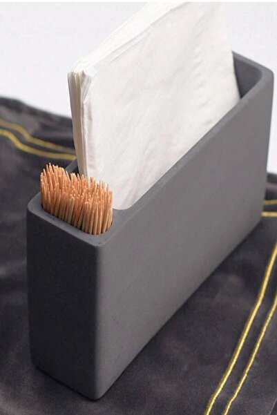 betonmall Gray Concrete Decorative Napkin Holder And Toothpick Holder Restaurant Cafe Restaurant