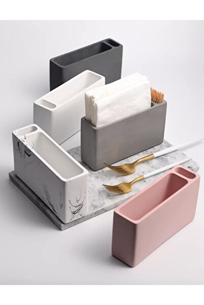 betonmall Gray Concrete Decorative Napkin Holder And Toothpick Holder Restaurant Cafe Restaurant