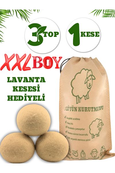Biz Class 3-Piece Wool Dryer Ball Natural Fabric Softener - Felt Dryer Balls - Wool Ball