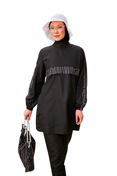Riva Mera r2416 Model Patterned Full Covered Hijab Swimsuit