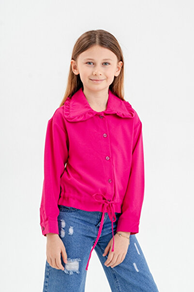 GİYİCEM TEKSTİL Риза с връзки за момиче 3121