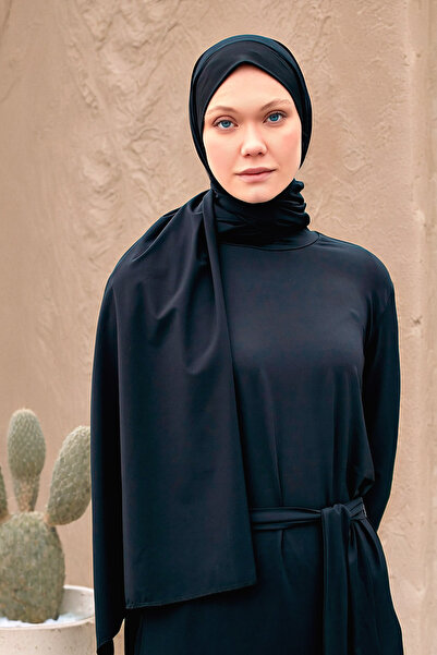Marina Swimwear شال باراشوت أسود عملي - بونيه B2403
