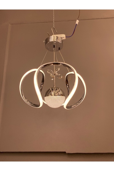 Zeya Lighting Yüksek Aydınlatmalı Damla Model krom kaplama tek top sarkıt modern 3 renk led avize