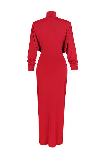 laulei Rochie roșie lungă cu cataramă