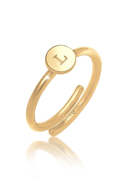 ELLI Dámský prsten Písmeno L Basic Minimal Nastavitelný v 925 Sterling Silver
