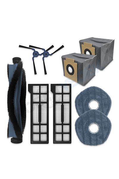 robotyedek Anker-Eufy X10 Pro Omni Hybrid - 9-Piece Compatible Replenishment Set with Brush Filter and Mop Dust Bag