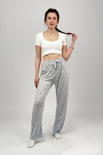 Betimoda Poliviskon Women's Pajama Bottoms - Four Seasons, Ribbon, Grey Star Tracksuit