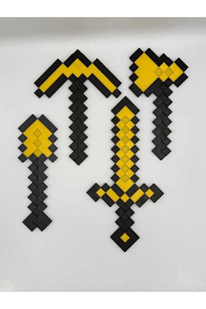 Goplast Premium Minecraft 4’lü (Balta - Kılıç - Ok - Kürek) Yapı Oyuncak Hedi...