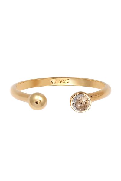 ELLI Ring Woman Open Adjustable Sparkle With Tourmaline Quartz In 925 Sterling Silver